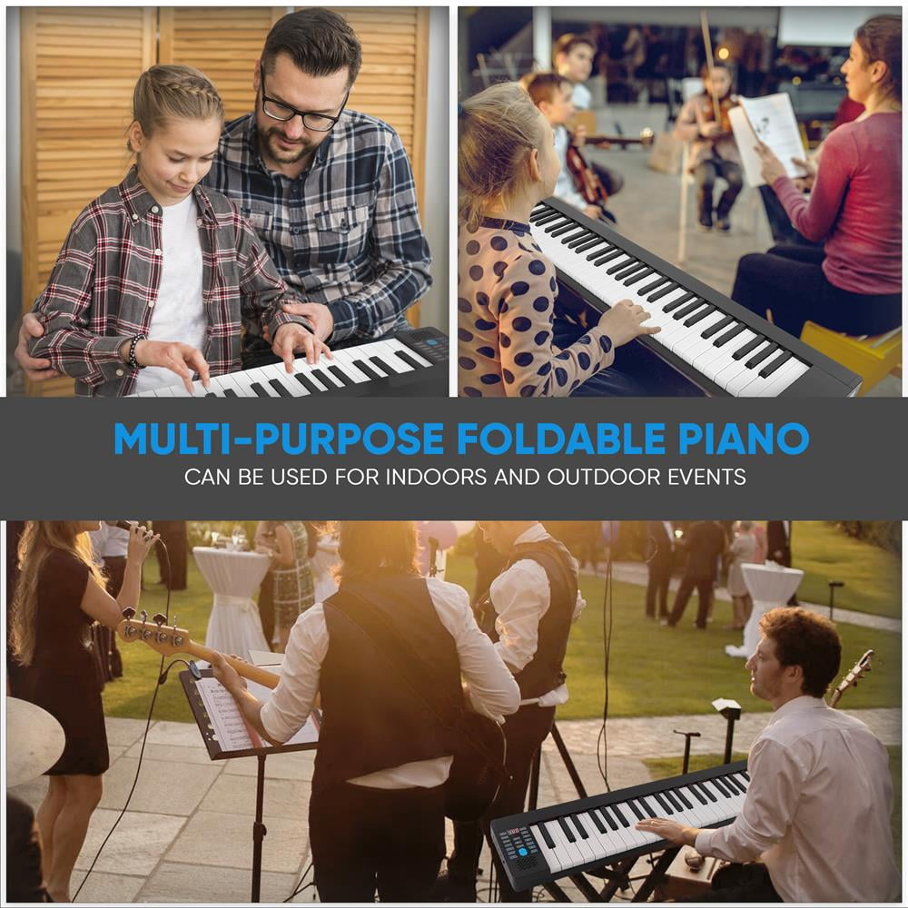 Electric Musical Piano Keyboard - Portable and Foldable Electronic Piano Keyboard with 88 Standard Keys and 129 Tones