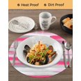 thumbnail image 3 of 15 Inch Round Placemats Set of 4, Pink Gray Stripes Non Slip Heat Insulation PP Table Mats, Watercolor Modern Abstract Minimalist Washable Place Mats for Kitchen Dining Party Table Decor, 3 of 7