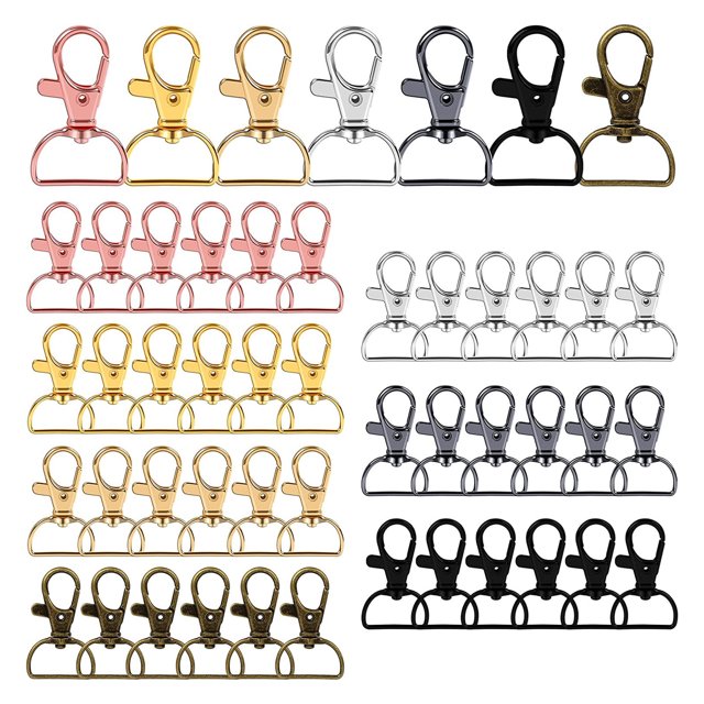 Jinsinto 50PCS Swivel Snap Hooks with Key Rings, Premium Metal Swivel Lobster Claw Clasps for Keychain Clip Lanyard, Jewelry Making, Crafts