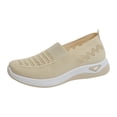 thumbnail image 3 of Duqingm Slip On Shoes Women Women's Slip On Knit Flats Shoes Mesh Walking Loafers Shoes Casual Work Nursing Sneakers White,6, 3 of 7