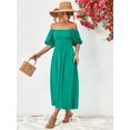 thumbnail image 6 of Off-Shoulder Balloon Sleeve Midi Dress, 6 of 16