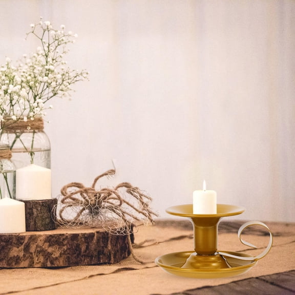 ETEREAUTY Golden Vintage Candle Holder for Table Centerpiece Iron Metal Taper Candle Stand Decor