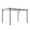 13 x 10 Ft Cream White Color Aluminum Outdoor Retractable Canopy Pergola by Aleko