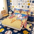 thumbnail image 2 of Meiyoeat Sport Baseball Queen Sheets 4 Pieces,Ice Cream Drip Queen Sheet Sets,Blue Red Yellow,1 Fitted Sheet,1 Flat Sheet and 2 Pillowcases, 2 of 6