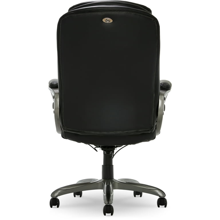 Serta My Fit Bonded Leather High Back Office Chair with 360 Motion 250 lb Capacity Black