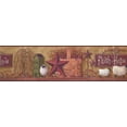 thumbnail image 2 of Concord Wallcoverings Wallpaper Border Country Style Faith Hope Love Pattern, Colors Cream Red Taupe White Brown, Size 7 Inches by 15 Feet BH1108900146, 2 of 5