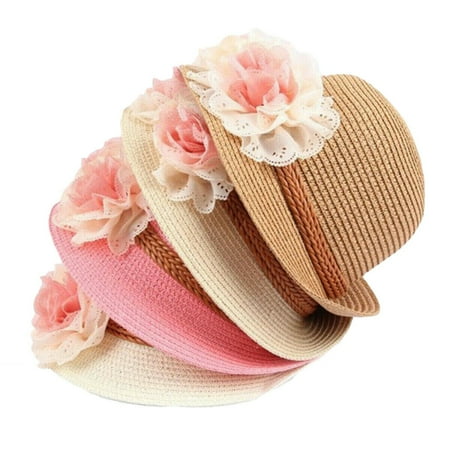 

Girls Summer Baby Flower Breathable Hat Straw Sun Hat Kids Hat Hats