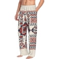 thumbnail image 2 of Uemuo Fashion Tatreez1 Pattern Men's Wide Leg Palazzo Lounge Pants with Pockets Light Weight Loose Comfy Casual Pajama Pants-Large, 2 of 9