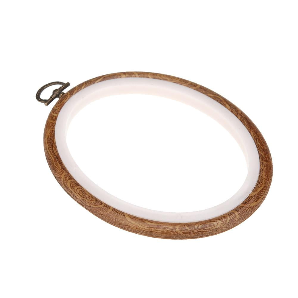Small Plastic Embroidery Hoop Cross Stitch Hoop with Wooden Effect