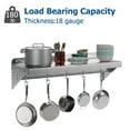 thumbnail image 3 of 2-Pack 12x24 Inch Stainless Steel Wall Shelf with Backsplash & Hooks, Multifunctional Kitchen Storage & Organizer, 3 of 6