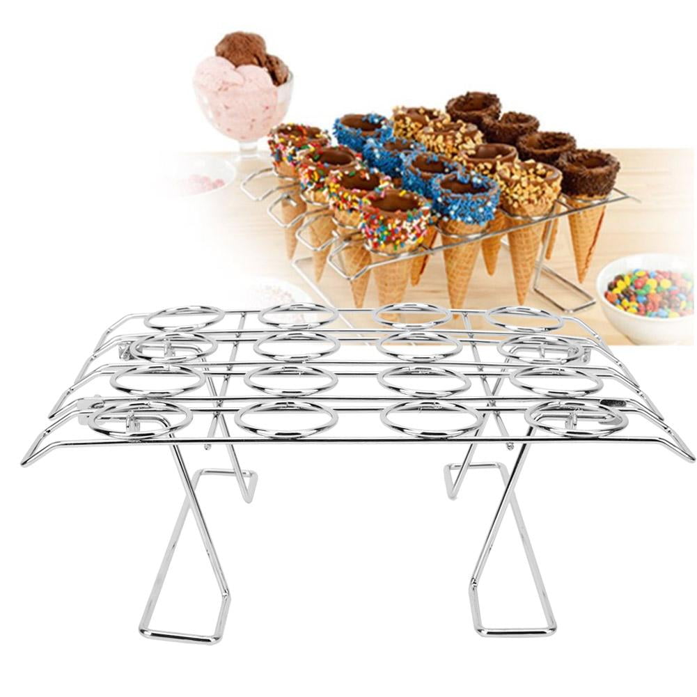 OTVIAP Ice Cream Cooling Holder,16 Slots Folding Stainless Steel Ice