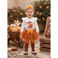 thumbnail image 6 of Lairauiy Infant Baby Girl Thanksgiving Clothes Set 0-18 Months Letters Romper with Skirt Headband Stockings Outfits, 6 of 8