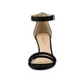 thumbnail image 6 of BLISSFUL STEP Women's Shoes Faux Suede Ankle Strap Kitten Heel Slide Straps Solid Sandals  Black 8.5, 6 of 8