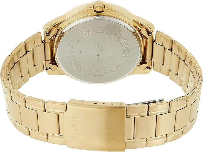 Casio MTP-V004G-7B Men's Gold Tone Stainless Steel White Dial Date Watch