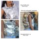 thumbnail image 3 of Prendas De Abrigo Acolchadas Sin Mangas Con Botones Chaleco Plateado Informal Para Mujer, 3 of 7