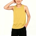 thumbnail image 4 of Kids Basic Tank Tops Boys Girls Sleeveless Cotton Racerback Tanks Undershirts Summer Casual Workout Tshirts 12 Years, Yellow, 4 of 7