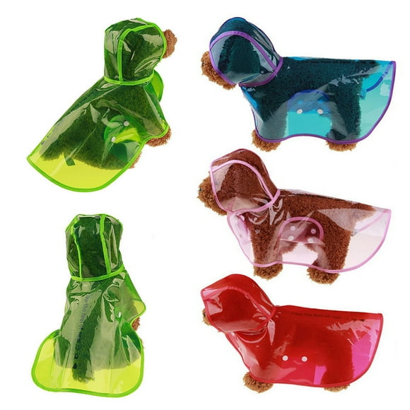 SPRING PARK Pet Dog Puppy Cat Rain Coat Clothes Waterproof Transparent Buttons Jacket Rainwear Hooded