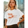 thumbnail image 5 of Women's T-Shirt I'm Retired It's 5 O'clock Everywhere Retro Island Short Sleeve Casual Tee Classic Crew Neck T Shirt for Women White, M, 5 of 7