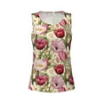 thumbnail image 4 of Xecao Tulips Flowers print women's scoop neck, loose-fit workout tank tops for the gym., 4 of 9