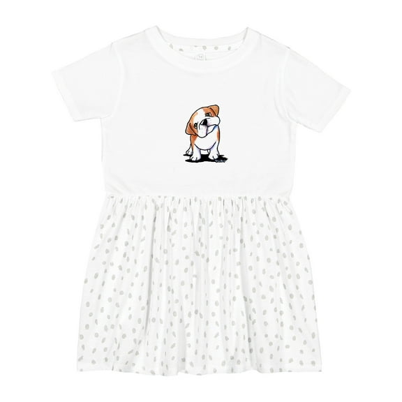 Inktastic Kiniart Bulldog Puppy Girls Toddler Dress