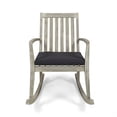 thumbnail image 5 of Reyna Outdoor Acacia Wood Rocking Chairs with Cushions, Light Gray Wire Brush, Dark Gray, 5 of 6