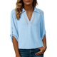 thumbnail image 1 of Camisetas de Cuello en V de Manga Larga para Mujeres Blusas Casuales Vestidas con Cuello de Encaje Hueco, 1 of 9