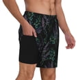 thumbnail image 2 of Kdxio Lavender Flowers Print Men's Swim Trunks with Compression Liner 7 Inch Inseam Quick Dry Swim Shorts, 2 of 7