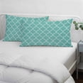 thumbnail image 4 of Blue Green Moroccan Throw Pillow Covers, Morocco Retro Abstract Quatrefoil Plaid Soft Breathable Pillow Cases with Invisible Zipper, Standard Pillowcases for Couch Bed Sofa Chair 20x26 Inches, 4 of 9