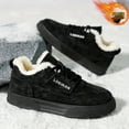 thumbnail image 3 of Men'S Black/Grey High-Top Sneakers - Thick Warm Winter Shoes with Fleece Lining, Lace-Up Closure, All-Season Traction Tread - Heavy-Duty Rubber Sole for Gym, Hiking, Basketball - Wide Fit Available, 3 of 9
