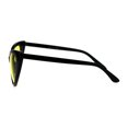 thumbnail image 3 of Womens Pop Color Lens Classic Plastic Cat Eye Goth Sunglasses Black Yellow, 3 of 4