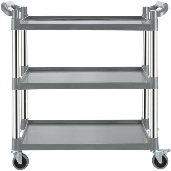 KFFKFF Utility Service Cart with Wheels 3-Tier Food Service Cart 220lbs Capacity
