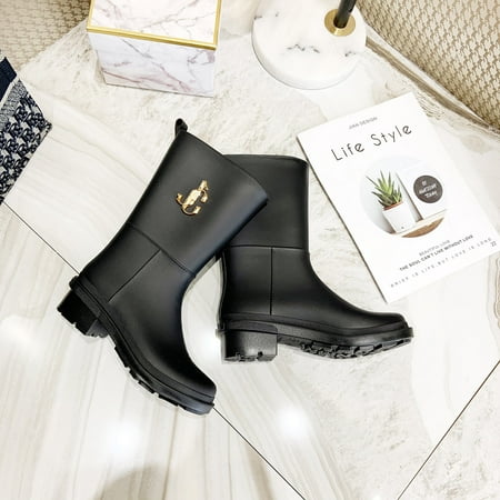 

Tuscom boots for women 2021 Outdoor Personal Mid-tube Women Rain Boots PVC Rain Boots Women s Water Shoes cowboy boots for women timberland boots cowboy boots for women