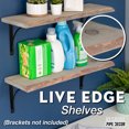 thumbnail image 4 of PIPE DECOR 24 in. Live Edge Wood Shelf Riverstone Grey 2 Pack (Wood Only), 4 of 9