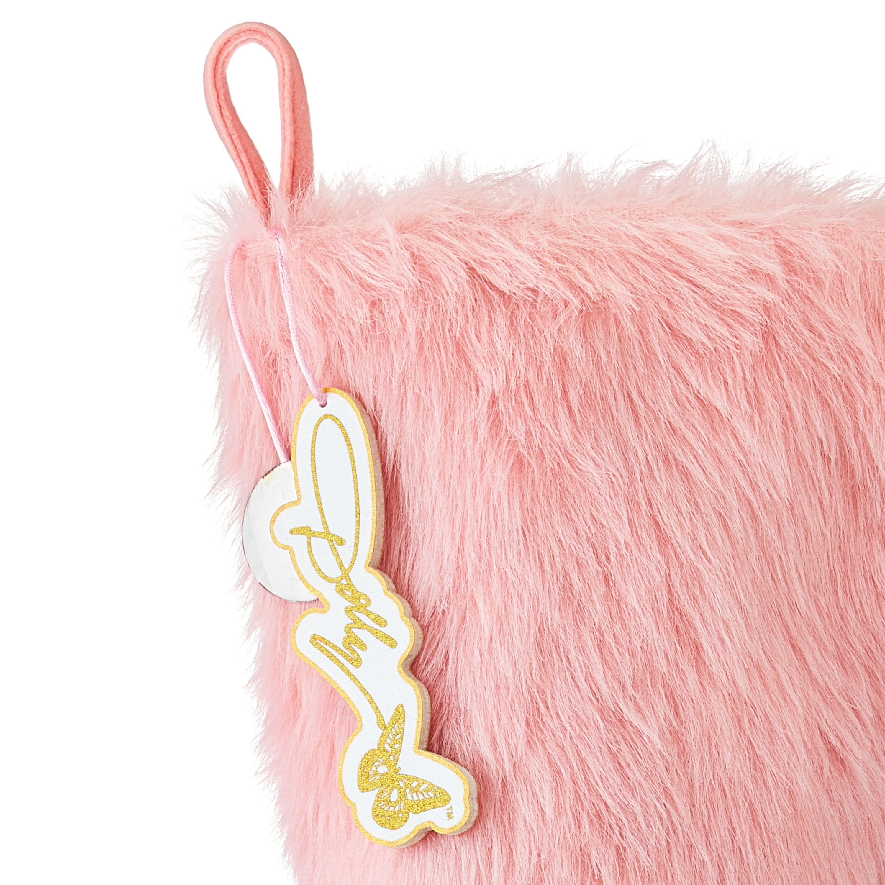 Dolly Parton 20 inch Pink Fur Christmas Stocking with Signature and Charm