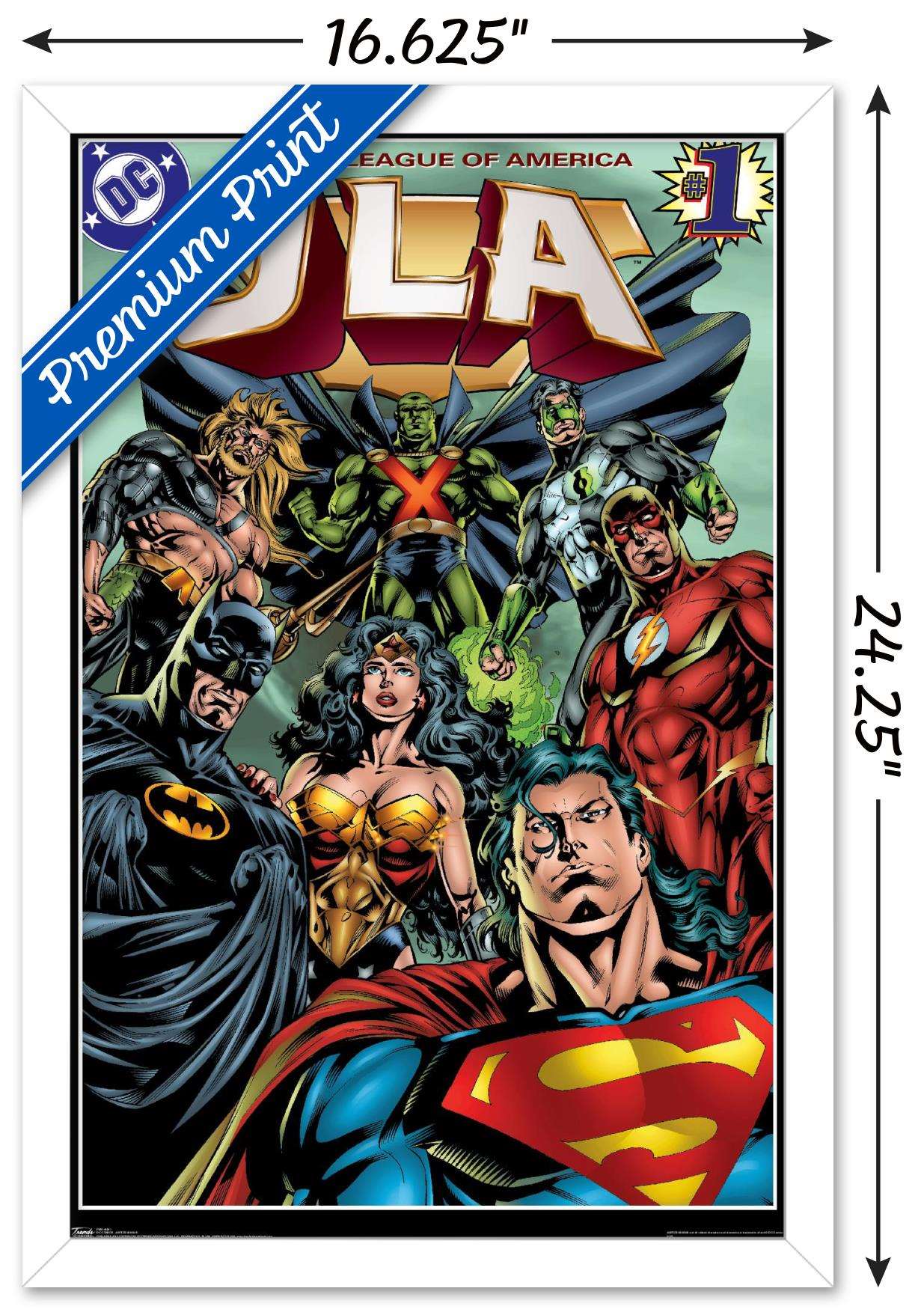 DC Comics - Justice League of America - JLA Wall Poster, 14.725" x 22.375", Framed