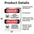 thumbnail image 2 of (2 Pack) Chlorine Hazard Area Bilingual OSHA Danger Sign 12 Inch X 18 Inch Vinyl Label Decal Sticker Weather Resistant, UV Protected for Workplace, Business, and Construction Site, Made, 2 of 7
