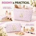 thumbnail image 6 of DAKIMOE 2PCS Makeup Bag Travel Toiletry Bag Cosmetic Bags Organizer Personalized Initial for Birthday Christmas Girl Women Girlfriend Teacher Valentines Day Gifts, 6 of 10