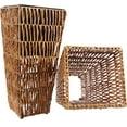 thumbnail image 5 of Sunnydaze 11" Indoor/Outdoor Hyacinth Tall Square Planter - Set of 2 Poly-Wicker Planters with Plastic Inlay - Barley, 5 of 7