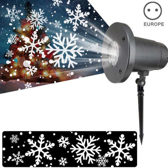 CAROOTU Lumière de Projection Insertion au Sol Flocon de Neige Télécommande Lampe LED de Noël Extérieur Étanche