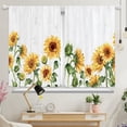 thumbnail image 2 of Farmhouse Sunflower Kitchen Curtains Yellow Flower Bathroom Window Curtains Rustic Country Floral Window Curtain Small Short Vintage Plant Cottagecore Treatment Drapes 27.5x39 Inch 2 Panels, 2 of 4