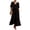 Black, variant on 2 Piece Sets for Women Solid Cotton Linen 2 Piece Outfit V Neck Short Sleeve Button Front Top Elastic High Waist Flowy Long Skirt with Pockets Casual Summer Beach Vacation Matching Set