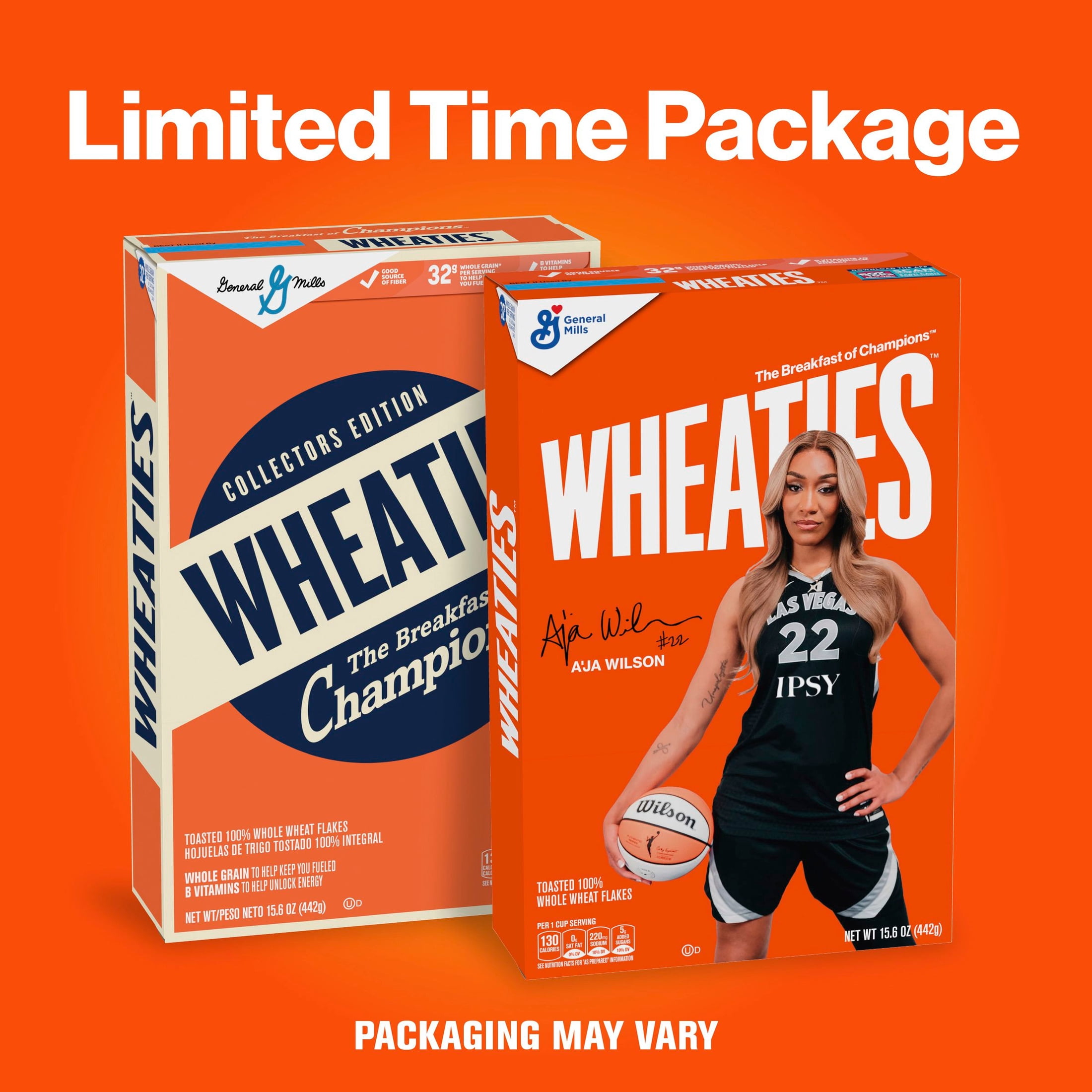 Wheaties Cereal, Breakfast of Champions, A'ja Wilson Cereal Box, 15.6 oz