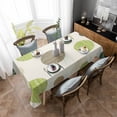 thumbnail image 4 of Abstract Geometric Rectangle Tablecloth, Farmhouse Vintage Polka Dot Green Waterproof & StainResistant Tablecloth, Washable Oil-proof Table Cover for Dining/Party/Wedding/Camping/Buffet 60x84 In, 4 of 9