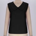 thumbnail image 7 of Collared Linen Shirts Womens Sleeveless Summer Tank Tops Casual Loose Cute Shirts Pullover Black, 2XL, 7 of 7