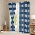 thumbnail image 3 of Homewish Vintage Grid Pattern Black Out Curtains,Geometric Checkered Plaid Curtains Pack of 2 (42x63 Each),Blue Minimalsim Bedroom Curtains For Girls Boys,Luxury Bedroom Decor, 3 of 6