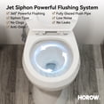 thumbnail image 3 of HOROW 21" Extra Tall Toilet, 1.28 GPF Single Flush, 360° Jet Siphon, Soft Close Seat, Round Bowl, 12" Rough-In for Bathroom, 3 of 12