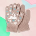 thumbnail image 2 of Gubotare Kids Winter Gloves Kids Gloves Full Fingers Knitted Warm Gloves Winter Mittens for Little Boys and Girls Daily Supplies (Coffee,One Size), 2 of 5