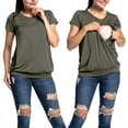 thumbnail image 4 of Camiseta de Lactancia Materna,Mujer Embarazo Manga Corta Maternidad Enfermería Top Camisa de Lactancia Posparto Salida de Alta Intensidad, 4 of 9