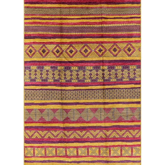 Ahgly Company Indoor Rectangle Mid-Century Modern Bright Maroon Red Oriental Area Rugs, Swatch Sample