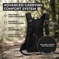 thumbnail image 4 of EZBY 25L Hydration Backpack with FDA Certified 3.0L Water Bladder, Water Resistant Hiking Daypack with Insulated Compartment, Outdoor Gear for Camping, Fishing and Travel, Black, 4 of 9